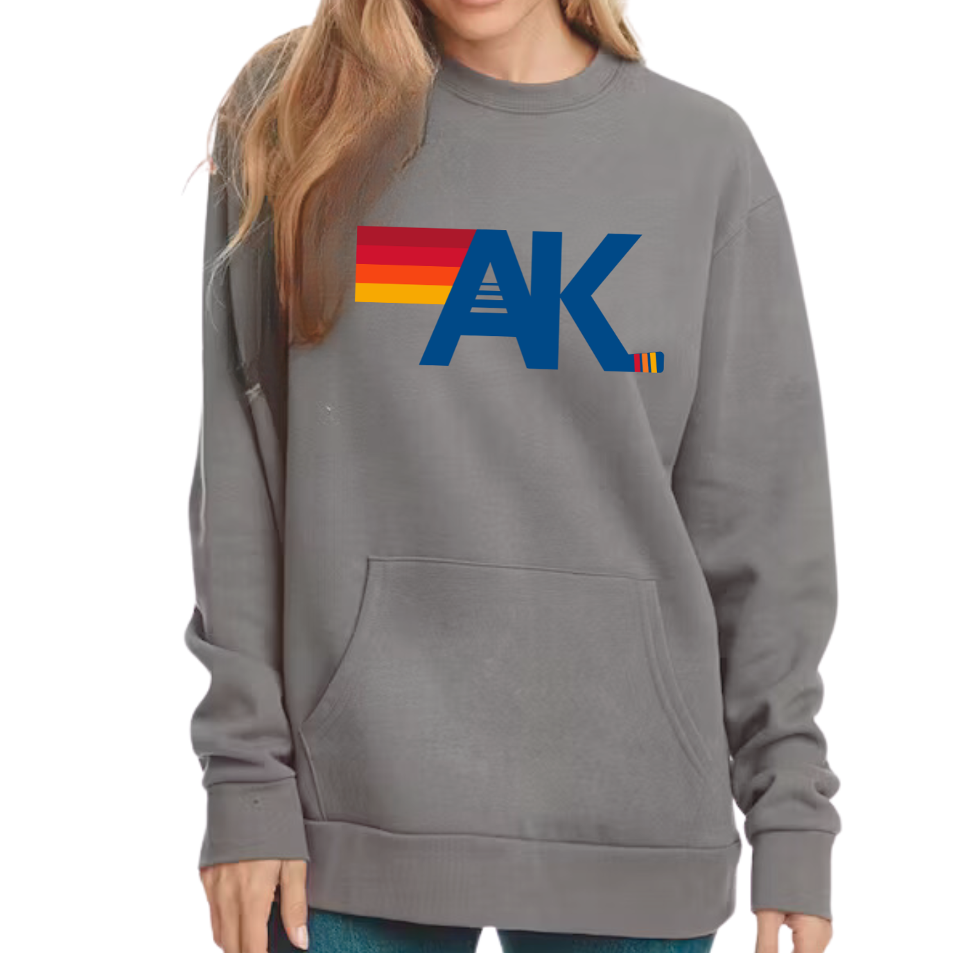 AK Crewneck Pocket Pullover Gray