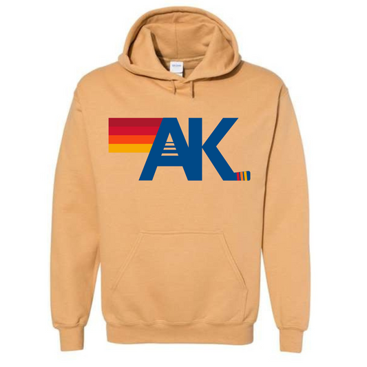 AK Hockey Nation Hoodie Adult Large Print Old Gold