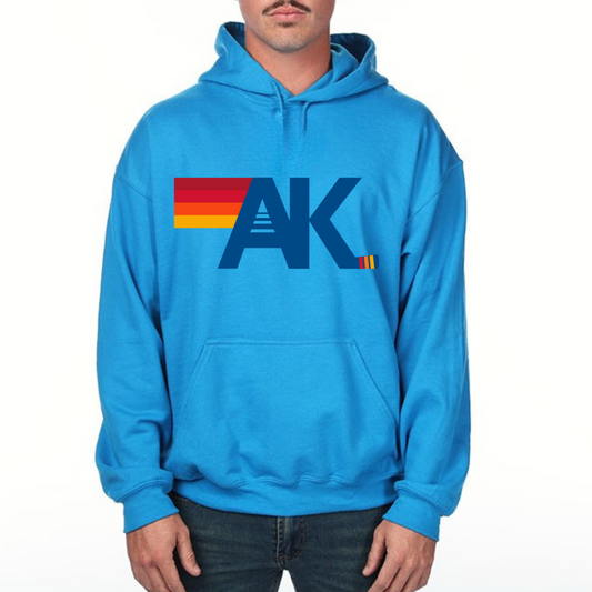 AK Hockey Nation Hoodie Adult Large Print Race Blue