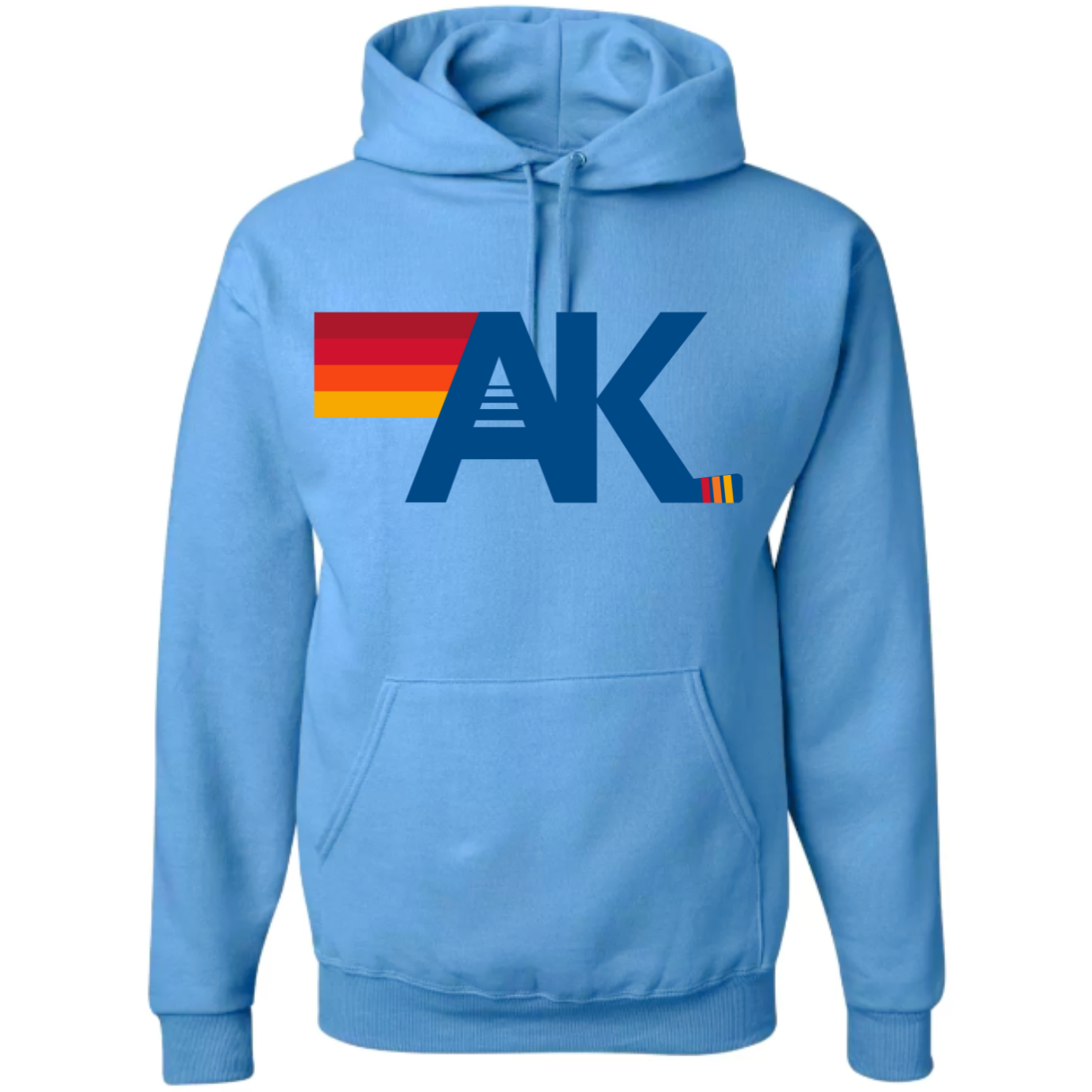 AK Hockey Nation Hoodie Adult Large Print Snowbird Blue