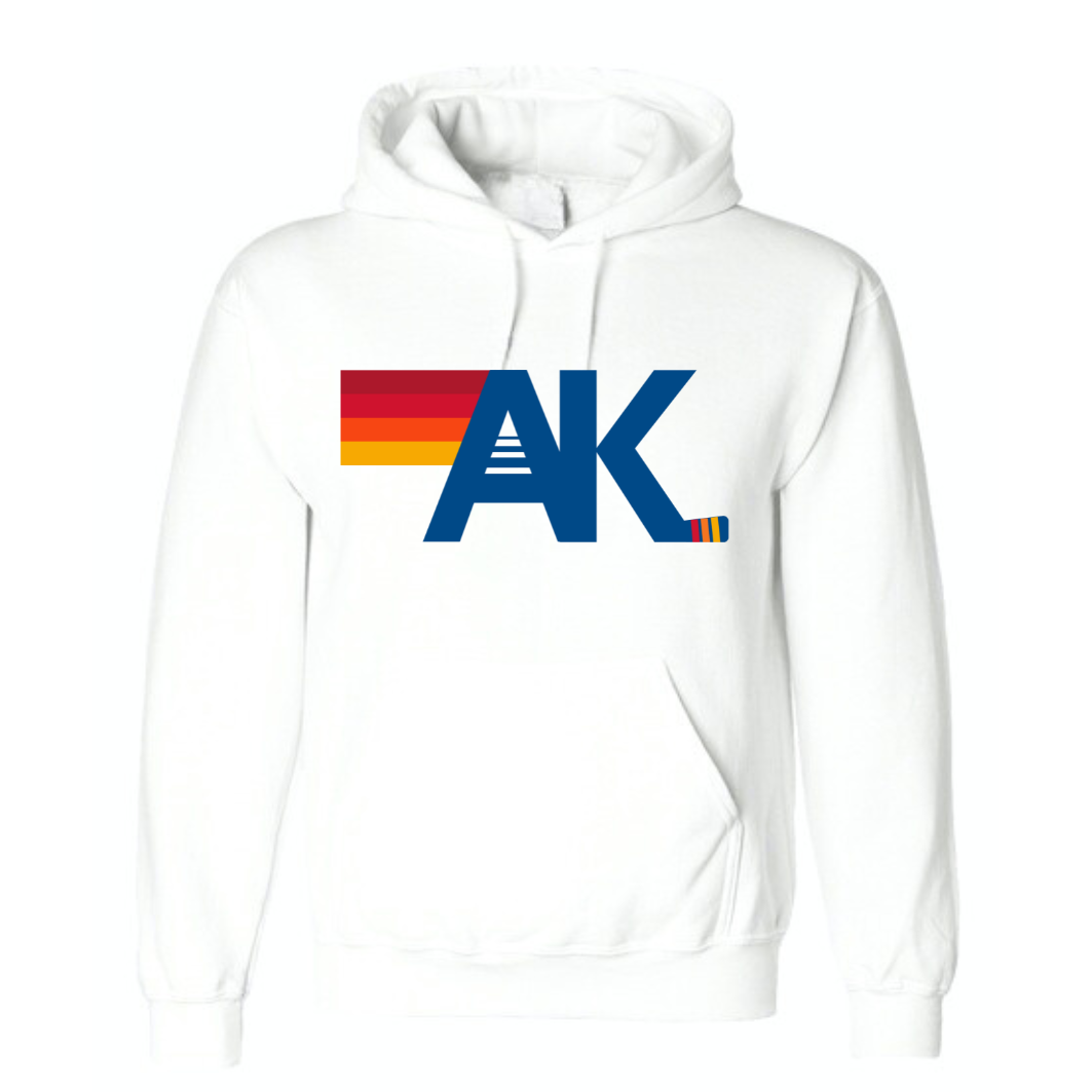 AK Hockey Nation Hoodie Adult Large Print White