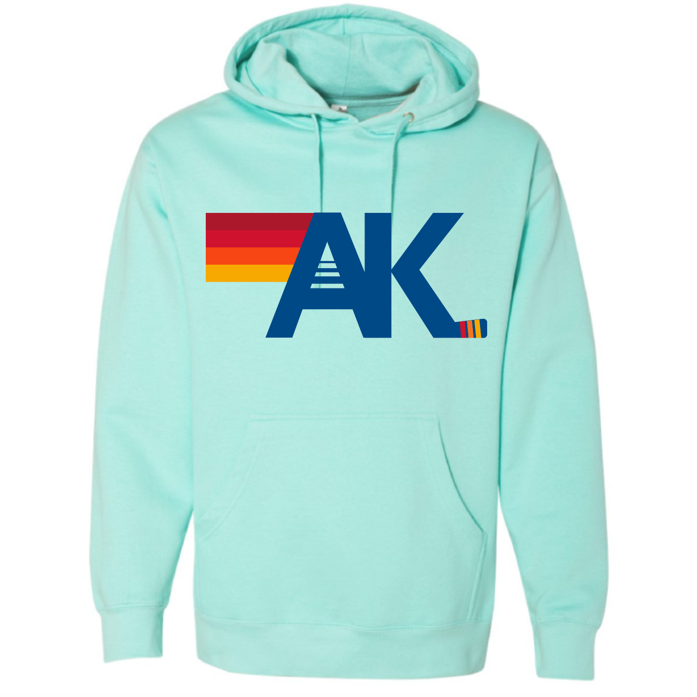 AK Hockey Luxe Hoodie Adult Large Front Print Mint