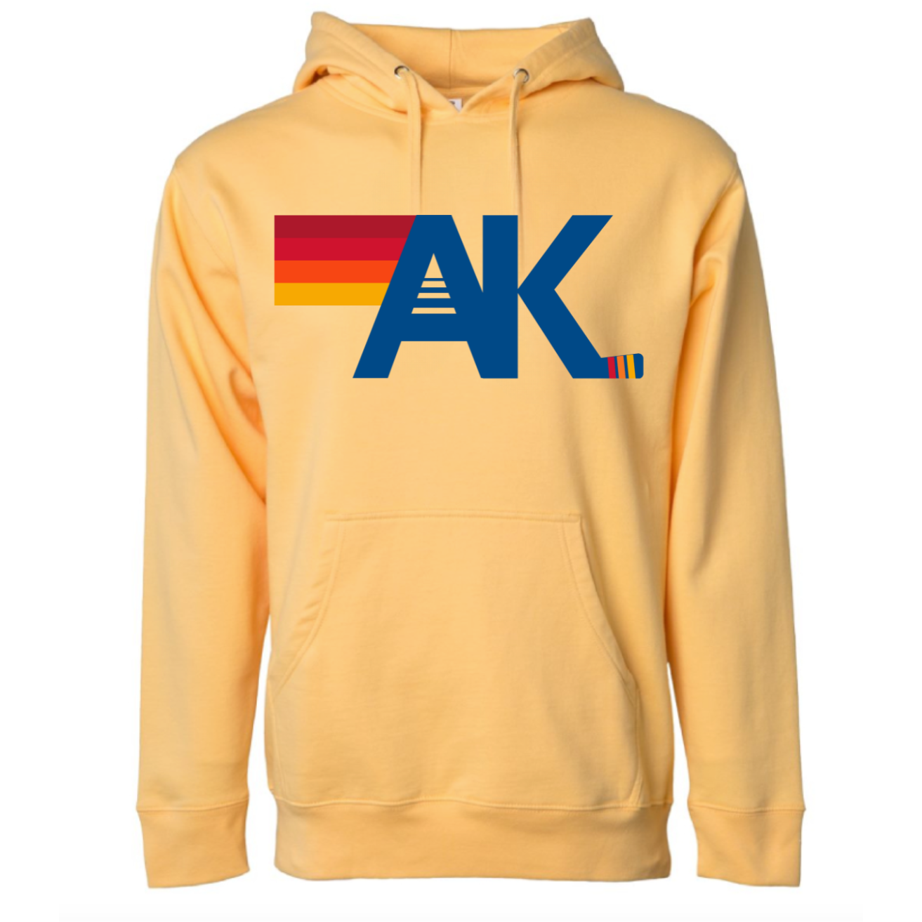 AK Hockey Luxe Hoodie Adult Tangerine Printed One Side