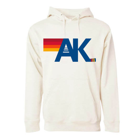 AK Hockey Luxe Hoodie Adult Cream Printed One Side