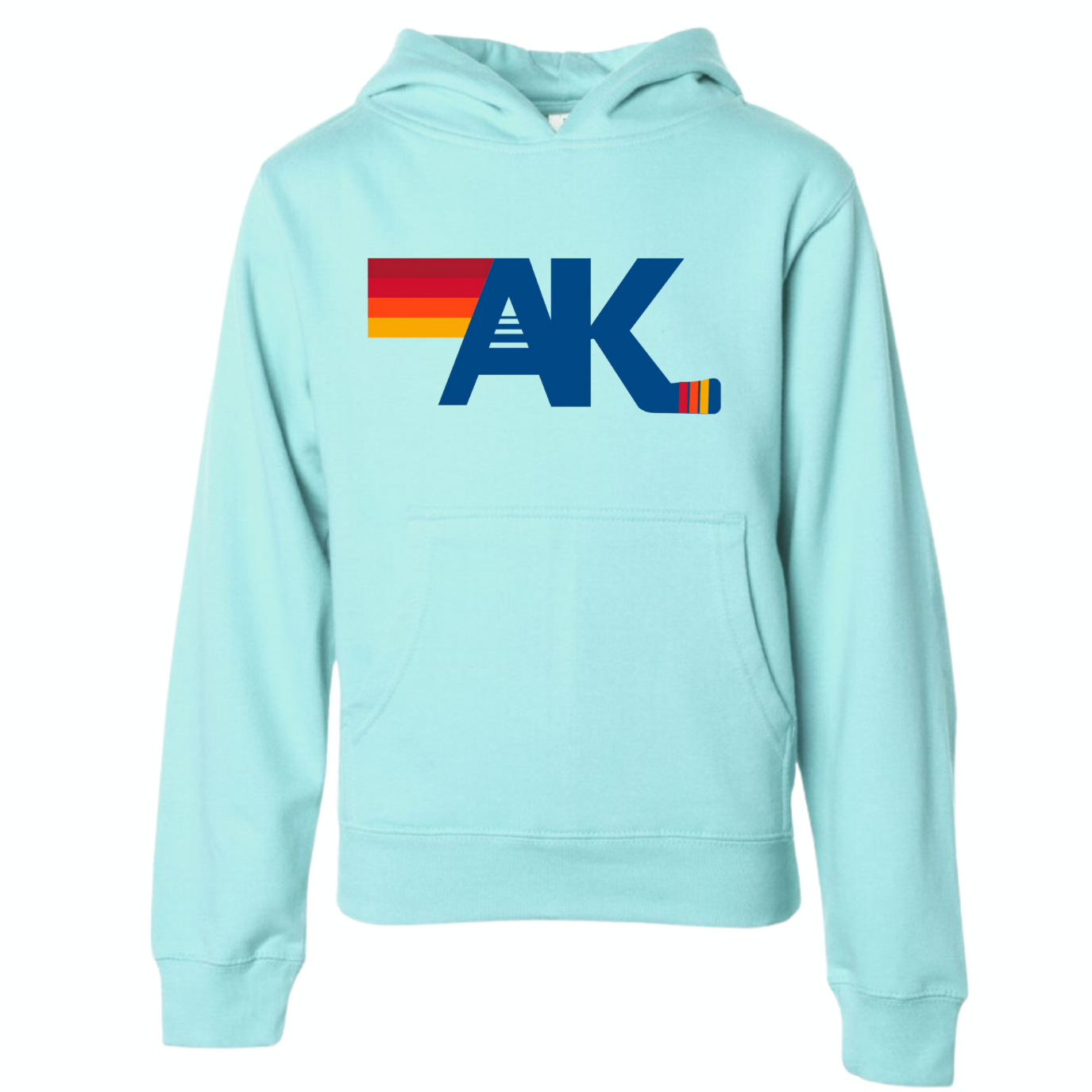 AK Hockey Luxe Hoodie Youth Mint Printed One Side