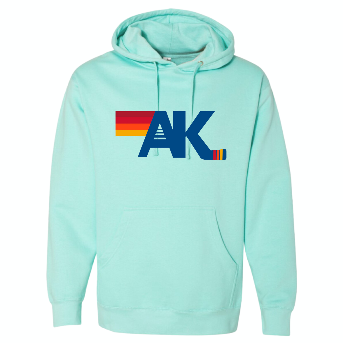 AK Hockey Luxe Hoodie Adult Large Front Print Mint