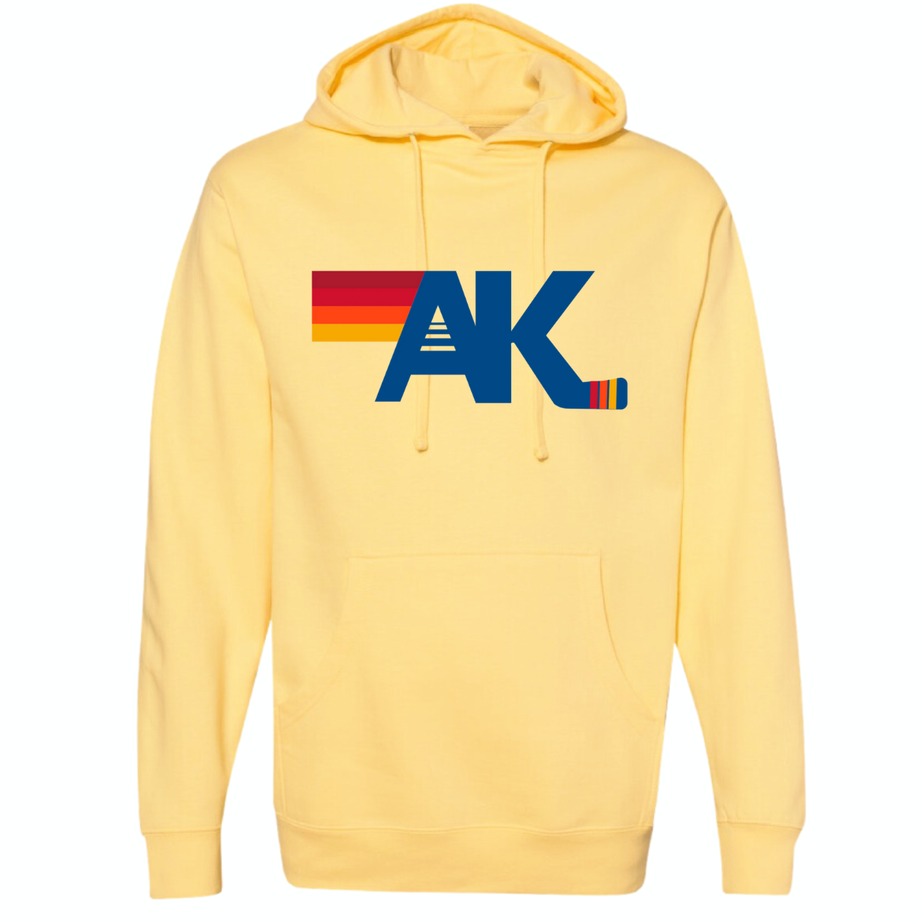 AK Hockey Luxe Hoodie Adult Tangerine Printed One Side