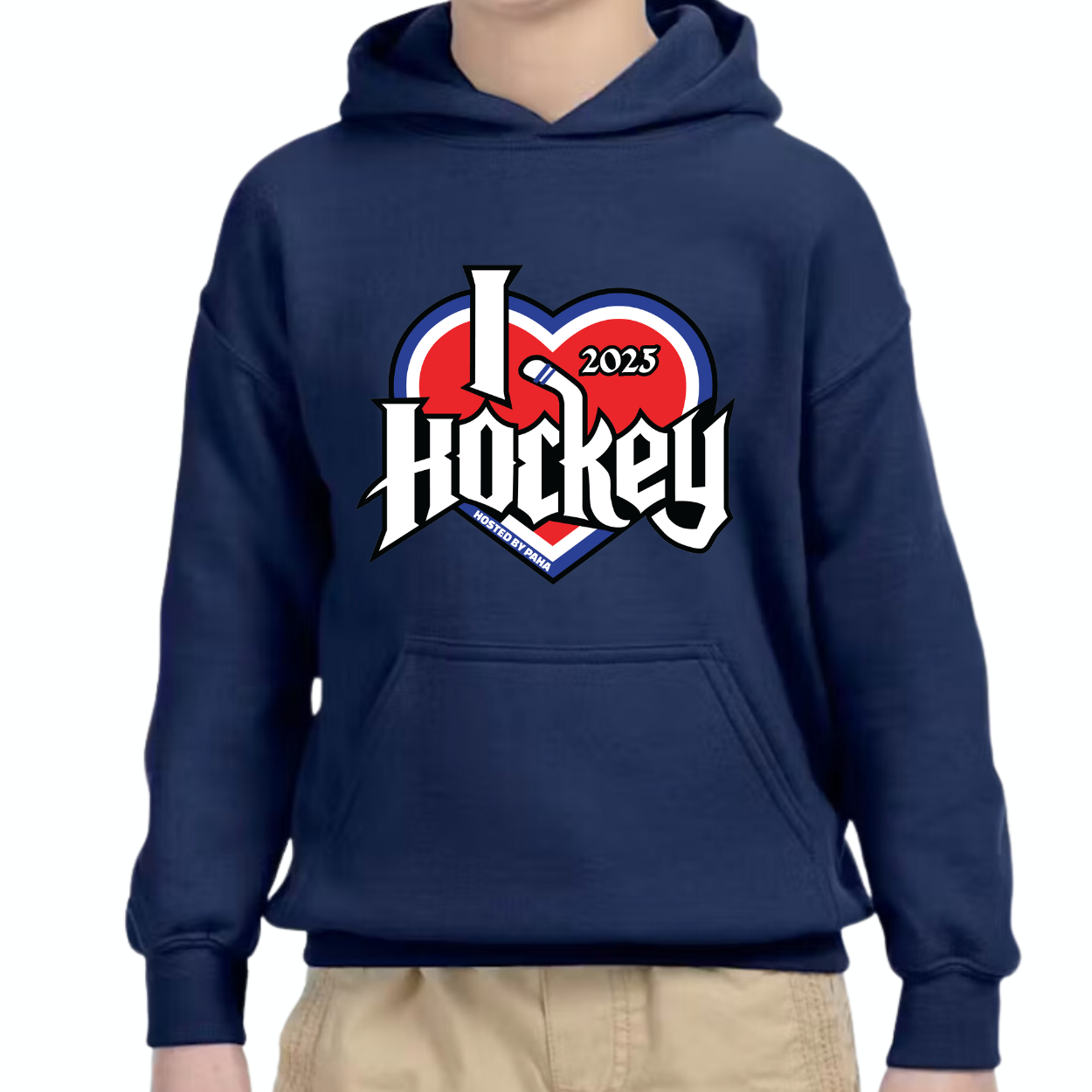 I Heart Hockey Basic Hoodie 2025 Youth Navy