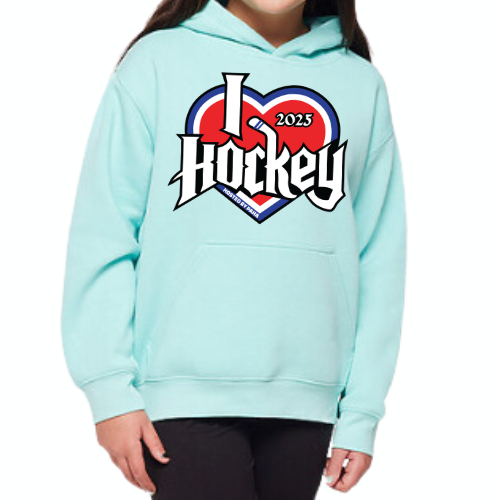 I Heart Hockey Independent Hoodie 2025 Youth Mint